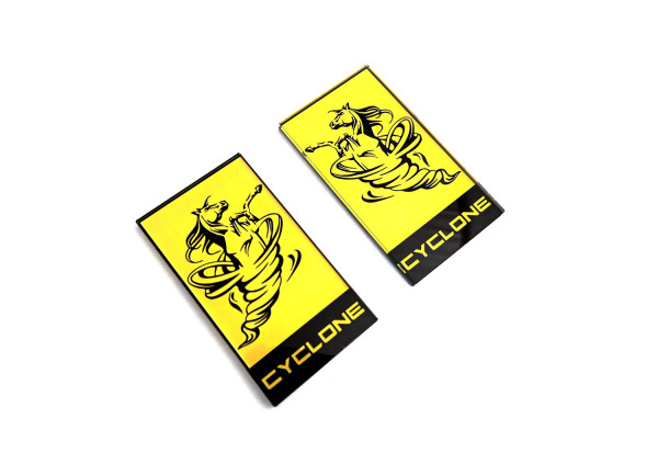 Badges for fenders with logo Cyclone (type 1)