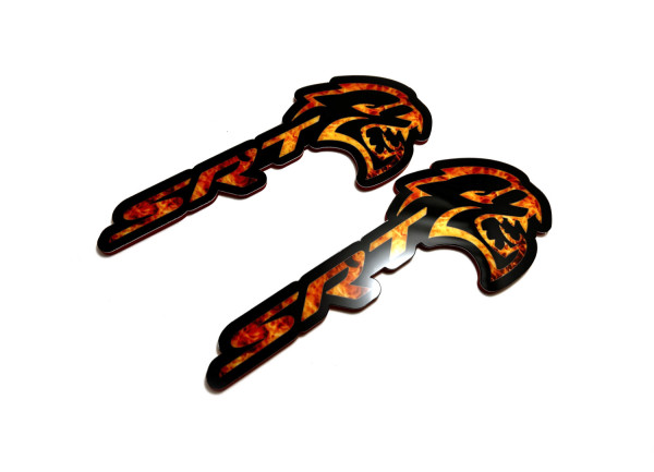Badges for fenders with logo SRT Hellcat - (type Fire) Badges for fenders with logo SRT Hellcat - (type Fire)