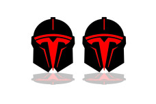 Badges for fenders with logo Tesla Helmet