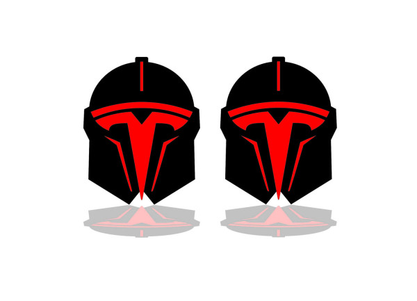 Badges for fenders with logo Tesla Helmet