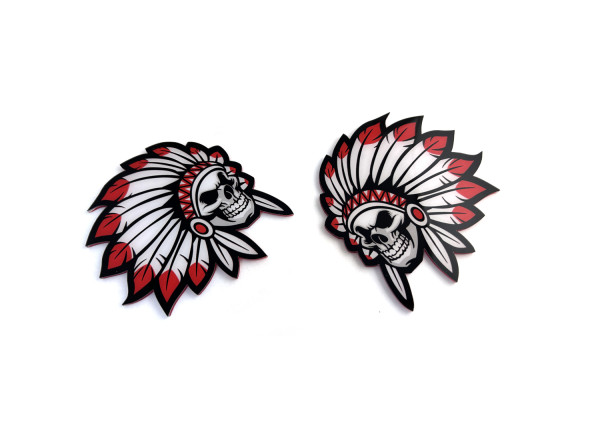 Badges for fenders with logo Indian Skull Chief