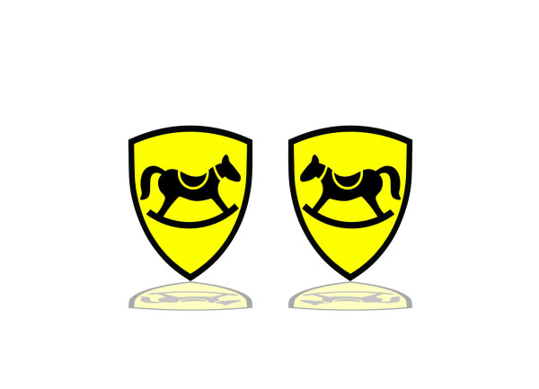Badges for fenders with logo Little Ferrari