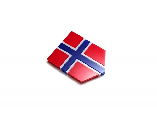 Car emblem (shield) with flag of Norway Car emblem (shield) with flag of Norway
