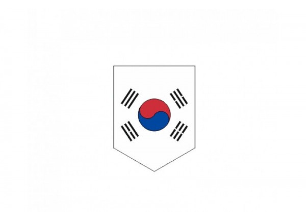 Car emblem (shield) with flag of South Korea