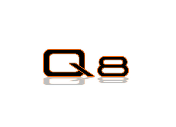 Rear Badge with logo Audi Q8 (type 1) - (MIXT design)