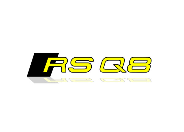 Rear Badge with logo Audi RSQ8 (type 1) - (MIXT design)