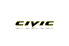 Rear Badge with logo Honda Civic 4D 2006-2012 - (MIXT design)