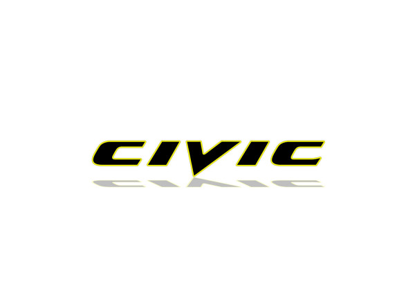 Rear Badge with logo Honda Civic 4D 2006-2012 - (MIXT design)