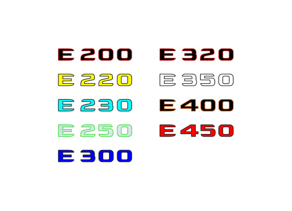 Rear Badge with logo E-Class 200, 220, 230, 250, 300, 350, 400, 450 - (MIXT design)