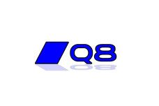 Rear Badge with logo Audi Q8 (type 2) - (MIXT design)