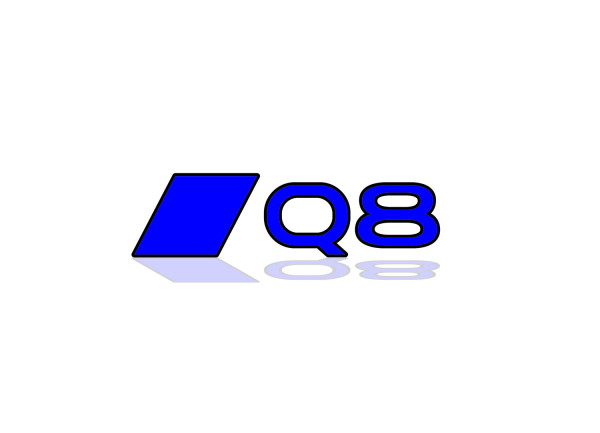 Rear Badge with logo Audi Q8 (type 2) - (MIXT design)