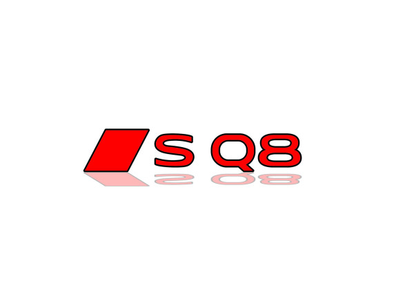Rear Badge with logo Audi SQ8 (type 2) - (MIXT design)