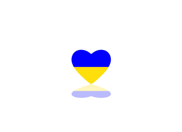 Rear Badge with logo Ukraine heart (type1)