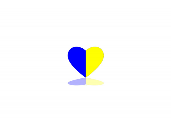 Rear Badge with logo Ukraine heart (type 2)