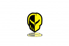 Grill badge with logo Chevrolet Jake Skull Grill badge with logo Chevrolet Jake Skull