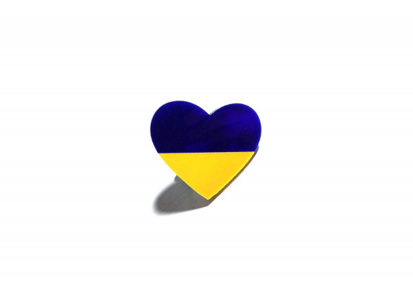 Grill badge with logo Ukraine heart (type1)