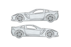 Car mat badge for Chevrolet Corvette VII 2014-2019
