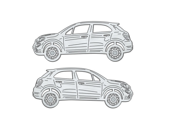 Car mat badge for Fiat 500X 2014+