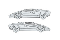 Car mat badge for Lamborghini Countach 1974-1990