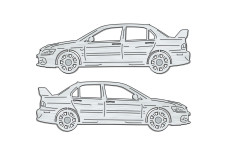 Car mat badge for Mitsubishi Lancer Evolution VIII-IX 2003-2007