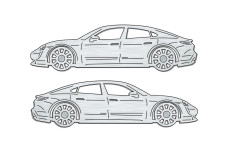 Car mat badge for Porsche Taycan 2019+