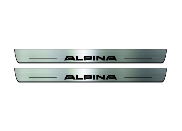Door sills for BMW 5 E34 1987-1996 with logo Alpina (front doors) Door sills for BMW 5 E34 1987-1996 with logo Alpina (front doors)