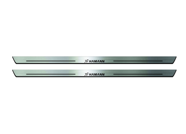 Door sills for BMW X5 E53 1999-2006 with logo Hamann (front doors) Door sills for BMW X5 E53 1999-2006 with logo Hamann (front doors)