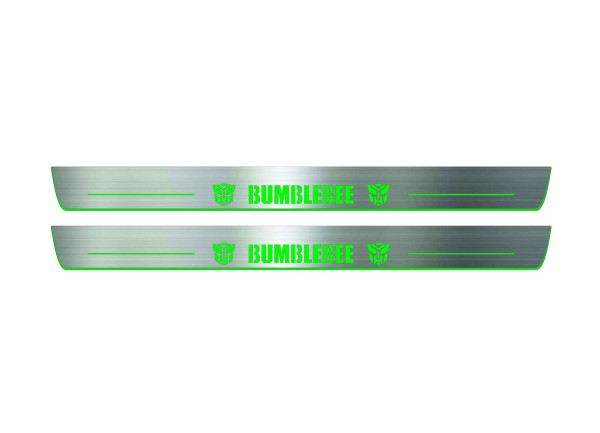 Door sills for Chevrolet Camaro V 2009-2015 with logo Bumblebee (front doors) Door sills for Chevrolet Camaro V 2009-2015 with logo Bumblebee (front doors)