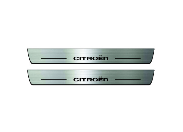 Door sills for Citroen C4 II 2010-2020 with logo Citroen (front doors)