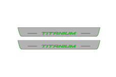 Door sills for Ford Edge II 2014+ with logo Titanium (front doors)