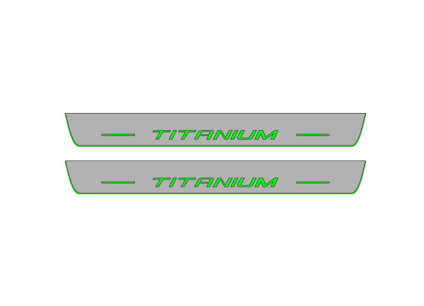 Door sills for Ford Edge II 2014+ with logo Titanium (front doors)