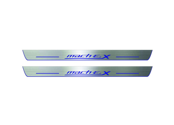 Door sills for Ford Mustang Mach-E 2020+ with logo Mach-E 4X (front doors) Door sills for Ford Mustang Mach-E 2020+ with logo Mach-E 4X (front doors)