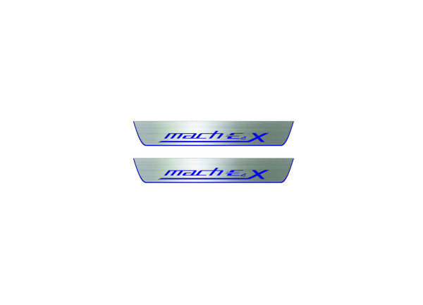 Door sills for Ford Mustang Mach-E 2020+ with logo Mach-E 4X (rear doors) Door sills for Ford Mustang Mach-E 2020+ with logo Mach-E 4X (rear doors)
