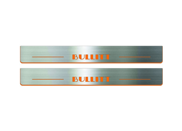 Door sills for Ford Mustang VII 2023+ with logo Bullitt (front doors) Door sills for Ford Mustang VII 2023+ with logo Bullitt (front doors)
