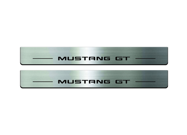 Door sills for Ford Mustang VII 2023+ with logo Mustang GT (front doors) Door sills for Ford Mustang VII 2023+ with logo Mustang GT (front doors)