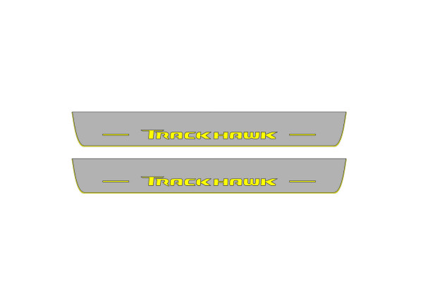 Door sills for Jeep Grand Cherokee IV 2010-2021 with logo Trackhawk (front doors)