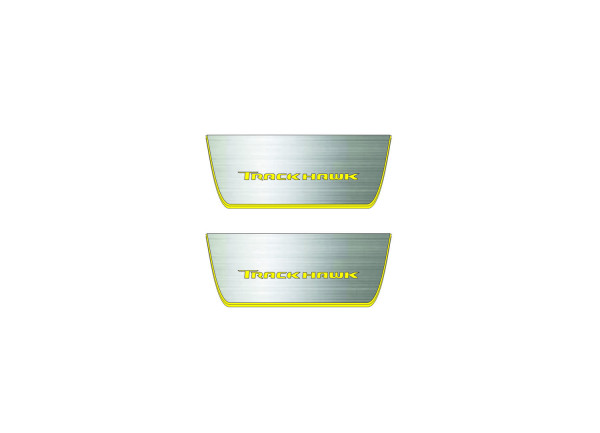 Door sills for Jeep Grand Cherokee V 2021+ with logo Trackhawk (rear doors) Door sills for Jeep Grand Cherokee V 2021+ with logo Trackhawk (rear doors)