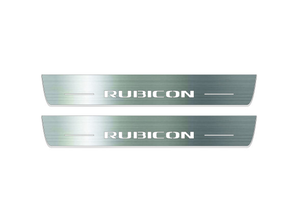 Door sills for Jeep Wrangler JL 2018+ with logo Rubicon (front doors)