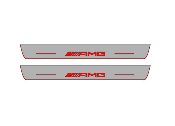 Door sills for Mercedes C-Class W205 2014-2021 with logo AMG (front doors)