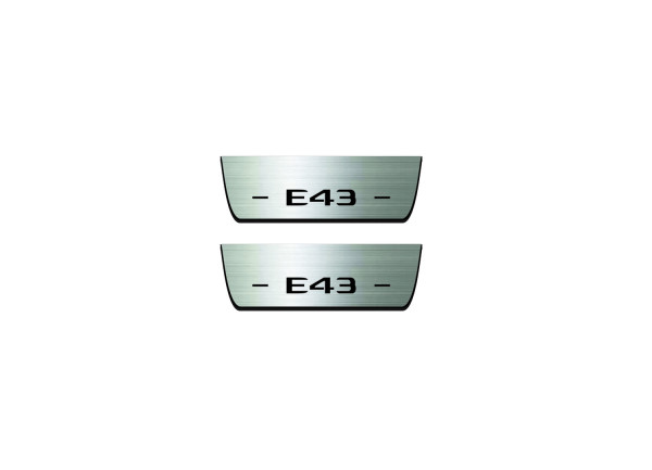 Door sills for Mercedes E-Class W213 2016-2023 with logo AMG E43 (rear doors) Door sills for Mercedes E-Class W213 2016-2023 with logo AMG E43 (rear doors)