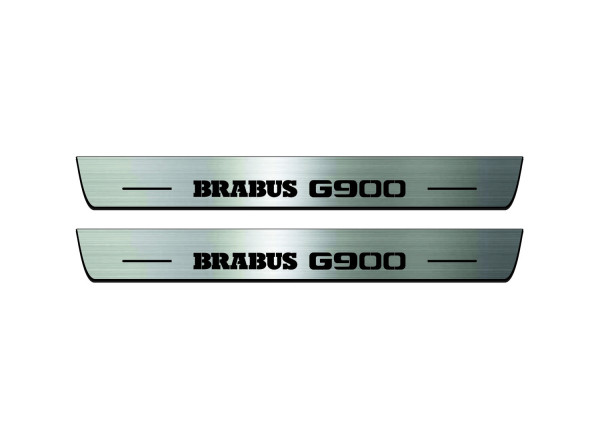 Door sills for Mercedes G-Class W464 2018+ with logo Brabus G900 (front doors) Door sills for Mercedes G-Class W464 2018+ with logo Brabus G900 (front doors)