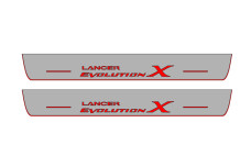 Door sills for Mitsubishi Lancer X 2007-2017 with logo Evolution X (front doors)