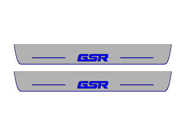 Door sills for Mitsubishi Lancer X 2007-2017 with logo GSR (front doors)