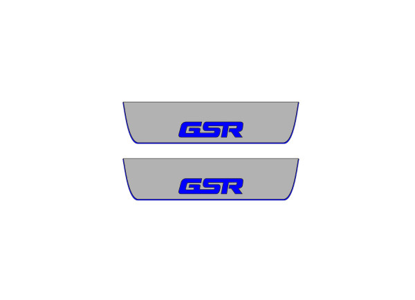 Door sills for Mitsubishi Lancer X 2007-2017 with logo GSR (rear doors)