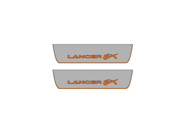 Door sills for Mitsubishi Lancer X 2007-2017 with logo Lancer EX (rear doors)