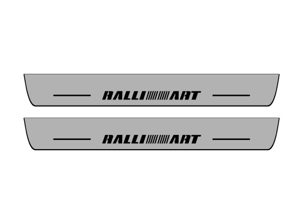 Door sills for Mitsubishi Lancer X 2007-2017 with logo RalliArt (front doors)