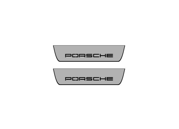 Door sills for Porsche Cayenne II 2010-2017 with logo Porsche (rear doors)