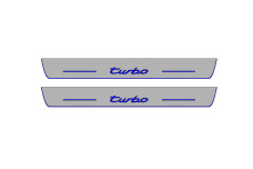 Door sills for Porsche Cayenne II 2010-2017 with logo Turbo (front doors)