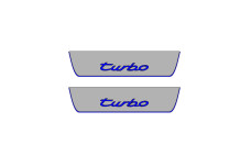 Door sills for Porsche Cayenne II 2010-2017 with logo Turbo (rear doors)