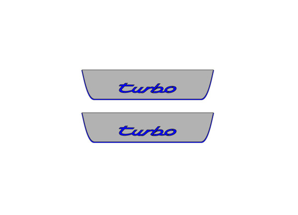 Door sills for Porsche Cayenne II 2010-2017 with logo Turbo (rear doors)